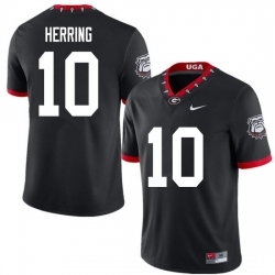 2020 Men #10 Malik Herring Georgia Bulldogs Mascot 100th Anniversary College Football Jerseys Sale-B