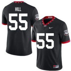 2020 Men #55 Trey Hill Georgia Bulldogs Mascot 100th Anniversary College Football Jerseys Sale-Black