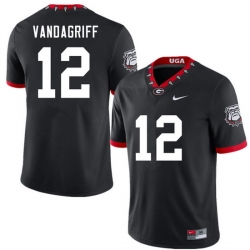 Men #12 Brock Vandagriff Georgia Bulldogs 100th Anniversary College Football Jerseys Sale-100th Blac