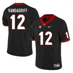 Men #12 Brock Vandagriff Georgia Bulldogs College Football Jerseys Sale-Black