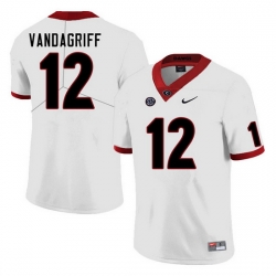 Men #12 Brock Vandagriff Georgia Bulldogs College Football Jerseys Sale-White