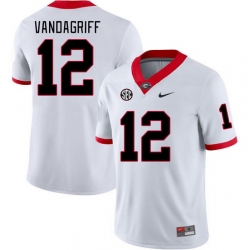 Men #12 Brock Vandagriff Georgia Bulldogs College Football Jerseys Stitched-White