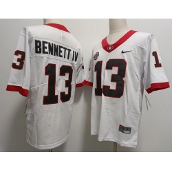 Men #13 Stetson BENNETT IV Georgia Bulldogs College Football Jerseys Sale-white