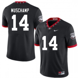 Men #14 Jackson Muschamp Georgia Bulldogs 100th Anniversary College Football Jerseys Sale-100th Blac