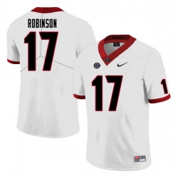 Men #17 Justin Robinson Georgia Bulldogs College Football Jerseys Sale-White