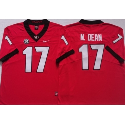 Men #17 Nakobe Dean Georgia Bulldogs College Football Jerseys Sale-red