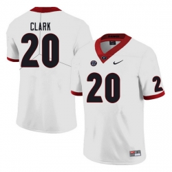 Men #20 Sevaughn Clark Georgia Bulldogs College Football Jerseys Sale-White