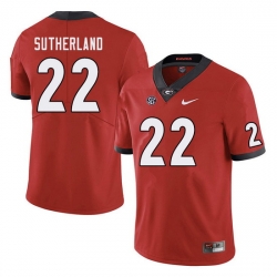 Men #22 Jes Sutherland Georgia Bulldogs College Football Jerseys Sale-Red