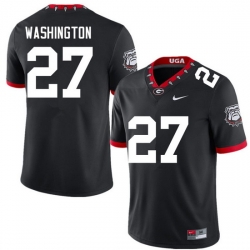 Men #27 C.J. Washington Georgia Bulldogs College Football Jerseys Sale-100th Anniversary