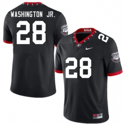 Men #28 Marcus Washington Jr. Georgia Bulldogs College Football Jerseys Sale-100th Anniversary