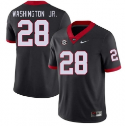 Men #28 Marcus Washington Jr. Georgia Bulldogs College Football Jerseys Stitched-Black