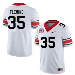 Men #35 Jacob Fleming Georgia Bulldogs College Football Jerseys Sale-40th Anniversary