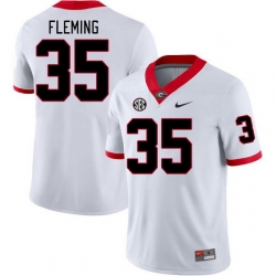 Men #35 Jacob Fleming Georgia Bulldogs College Football Jerseys Stitched-White