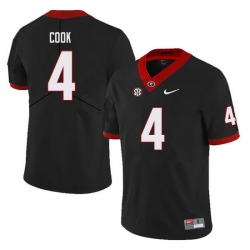 Men #4 James Cook Georgia Bulldogs College Football Jerseys Sale-Black