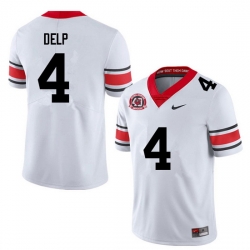 Men #4 Oscar Delp Georgia Bulldogs College Football Jerseys Sale-40th Anniversary