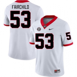 Men #53 Dylan Fairchild Georgia Bulldogs College Football Jerseys Stitched-White