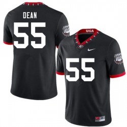 Men #55 Marlin Dean Georgia Bulldogs 100th Anniversary College Football Jerseys Sale-100th Black