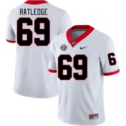 Men #69 Tate Ratledge Georgia Bulldogs College Football Jerseys Stitched-White