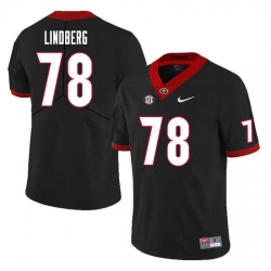 Men #78 Chad Lindberg Georgia Bulldogs College Football Jerseys Sale-Black