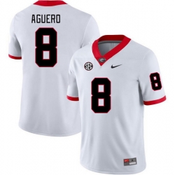 Men #8 Joenel Aguero Georgia Bulldogs College Football Jerseys Stitched-White