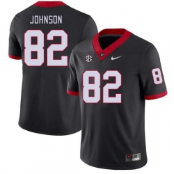 Men #82 Logan Johnson Georgia Bulldogs College Football Jerseys Stitched-Black