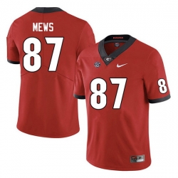 Men #87 Mekhi Mews Georgia Bulldogs College Football Jerseys Sale-Red Anniversary