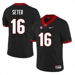 Men Georgia Bulldogs #16 John Seter College Football Jerseys Sale-Black