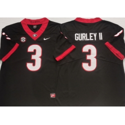 Men Georgia Bulldogs #3 Todd Gurley II College Football Jerseys-Black