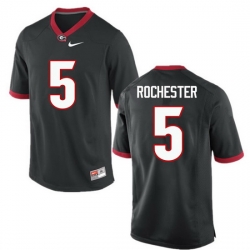 Men Georgia Bulldogs #5 Julian Rochester College Football Jerseys-Black