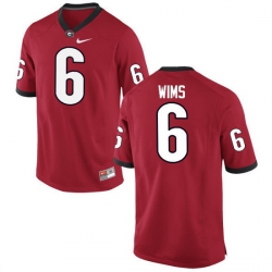 Men Georgia Bulldogs #6 Javon Wims College Football Jerseys-Red