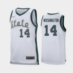 Michigan State Spartans Brock Washington White Retro Replica Men'S Jersey