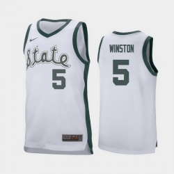 Michigan State Spartans Cassius Winston White Retro Replica Men'S Jersey