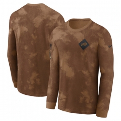 Men Buffalo Bills Brown 2023 Salute To Service Long Sleeve T Shirt