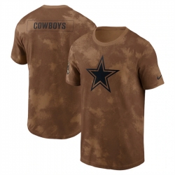 Men Dallas Cowboys 2023 Brown Salute To Service Sideline T Shirt