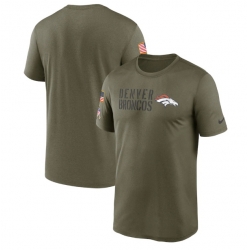 Men Denver Broncos Olive 2022 Salute To Service Legend Team T Shirt