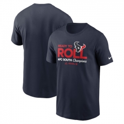 Men Houston Texans Navy 2024 AFC South Champions Locker Room Trophy Collection T Shirt