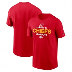 Men Kansas City Chiefs Red 2024 Playoffs T Shirt