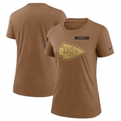 Women Kansas City Chiefs 2023 Brown Salute To Service Legend Performance T Shirt