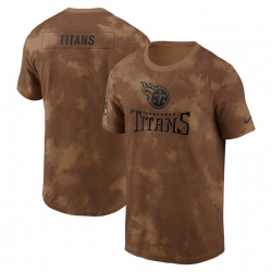 Men Tennessee Titans 2023 Brown Salute To Service Sideline T Shirt