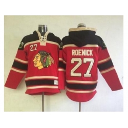 Chicago Blackhawks #27 Jeremy Roenick Red Lace-Up NHL Jersey Hoodie