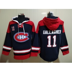 Men Montreal Canadiens Brendan Gallagher 11 Blue Stitched NHL Hoodie