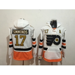 Men's Philadelphia Flyers 17 Wayne Simmonds White Stitched Hoody