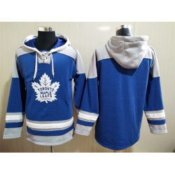 Men's Toronto Maple Leafs Blank Blue Ageless Must-Have Lace-Up Pullover Hoodie