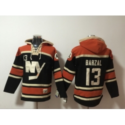 Men New York Islanders 13 Mathew Barzal Black All Stitched Hoodie