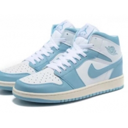 Kids Air Jordan 1 Blue White Shoes