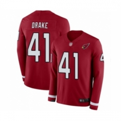 Men Arizona Cardinals #41 Kenyan Drake Limited Red Therma Long Sleeve Football Jersey