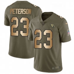 Men Nike Arizona Cardinals 23 Adrian Peterson Limited OliveGold 2017 Salute to Service NFL Jersey