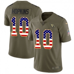 Nike Cardinals 10 DeAndre Hopkins Olive USA Flag Men Stitched NFL Limited 2017 Salute To Service Jersey