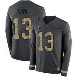 Nike Cardinals 13 Christian Kirk Anthracite Salute to Service Men s Stitched NFL Limited Therma Long Sleeve Jersey