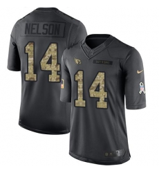 Nike Cardinals #14 J J Nelson Black Mens Stitched NFL Limited 2016 Salute to Service Jersey